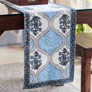 Table Runner with Floral Print - Handmade Authentic Indian Rajasthani Tableware